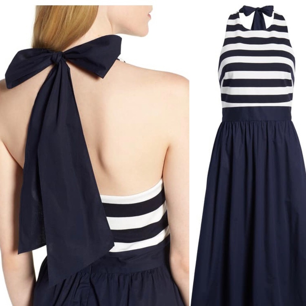 1901 Stripe Halter Fit & Flare Dress - size 4 ⚓️💙